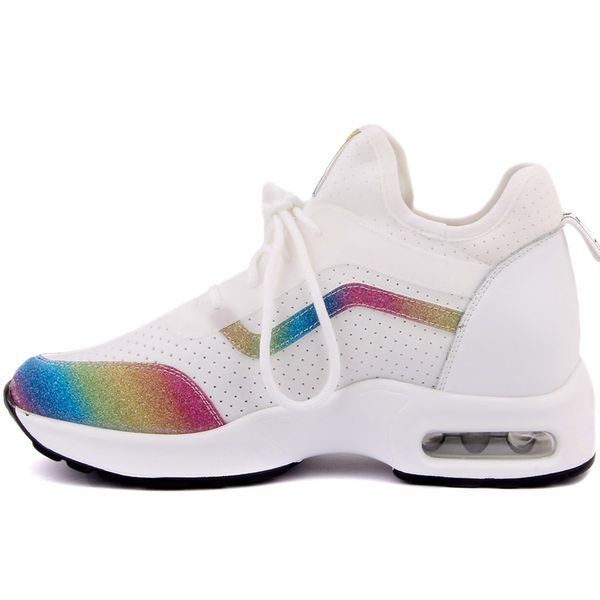guja-white high bottom women 's casual shoes, Black