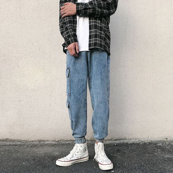 straight jeans men's fashion retro casual multi-pocket tooling jeans men streetwear loose hip-hop denim trousers mens -5xl, Blue
straight jeans men's fashion retro casual multi-pocket tooling jeans men streetwear loose hip-hop denim trousers mens -5xl, Blue