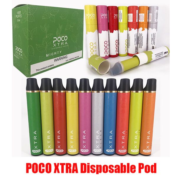 Оригинальный POCO XTRA одноразовое устройство Pod Kit 550mAh батарея 3,5 мл стручки бар картридж Vape ручка 1000 Puff Xtra наборы горячие 100% аутентичные
Оригинальный POCO XTRA одноразовое устройство Pod Kit 550mAh батарея 3,5 мл стручки бар картридж Vape ручка 1000 Puff Xtra наборы горячие 100% аутентичные