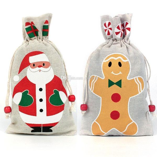 новогоднее украшение drawstring подарки сумка для санта-клаус снежинка снеговик олени xmas хранения мешковины день рождения мешок dhl wx9-15