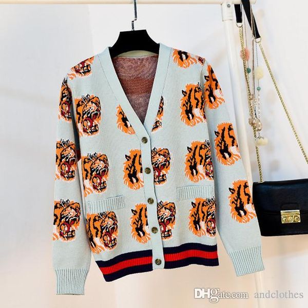 2020 новой осень и зима женщина трикотаж покрытых tiger печатающей головки v-образный вырез трикотажных рубашек роскошных женщин дизайнер св, White;black
2020 новой осень и зима женщина трикотаж покрытых tiger печатающей головки v-образный вырез трикотажных рубашек роскошных женщин дизайнер св, White;black