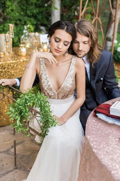 wedding dress 2020 a line sparkly rose gold sequins long summer beach a line chiffon deep v neck backless wedding dress, White
wedding dress 2020 a line sparkly rose gold sequins long summer beach a line chiffon deep v neck backless wedding dress, White