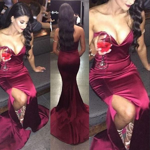 sweetheart mermaid prom dresses chiffon 2019 fashion simple cocktail party gowns side split sweep train backless evening dresses, Black
sweetheart mermaid prom dresses chiffon 2019 fashion simple cocktail party gowns side split sweep train backless evening dresses, Black