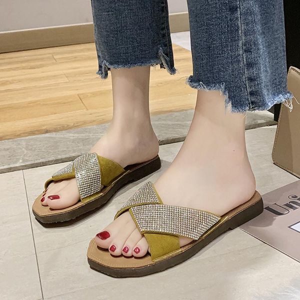 summer women's slippers elegant shoes woman casual crystal pure color slippers flat heel sandals roman shoes zapatos de mujer, Black
summer women's slippers elegant shoes woman casual crystal pure color slippers flat heel sandals roman shoes zapatos de mujer, Black