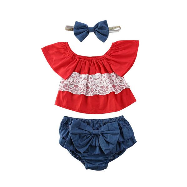 0-24m 3pcs newborn summer princess infant baby girl off-shoulder lace +bowknot ruffle triangle shorts+headband outfit new, White
0-24m 3pcs newborn summer princess infant baby girl off-shoulder lace +bowknot ruffle triangle shorts+headband outfit new, White