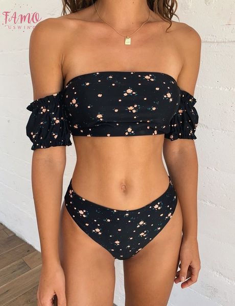 floral print tube puff sleeve tankini set women swimwear strapless bikini backless high cut v bottom swimsuit, White;black
floral print tube puff sleeve tankini set women swimwear strapless bikini backless high cut v bottom swimsuit, White;black