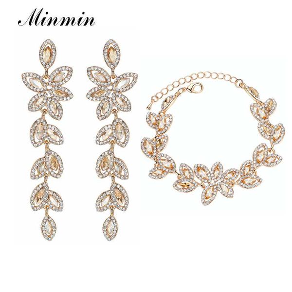 minmin leaf shape sparkling crystal wedding jewelry set women luxury gold silver color bridal earrings bracelet set meh282+sl046
minmin leaf shape sparkling crystal wedding jewelry set women luxury gold silver color bridal earrings bracelet set meh282+sl046