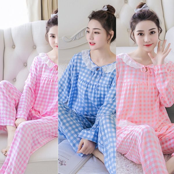 women's silk long-sleeved cute plaid set women's cotton silk long-sleeved trousers trousers pajamas cute plaid cotton pajamas set, Blue;red
women's silk long-sleeved cute plaid set women's cotton silk long-sleeved trousers trousers pajamas cute plaid cotton pajamas set, Blue;red