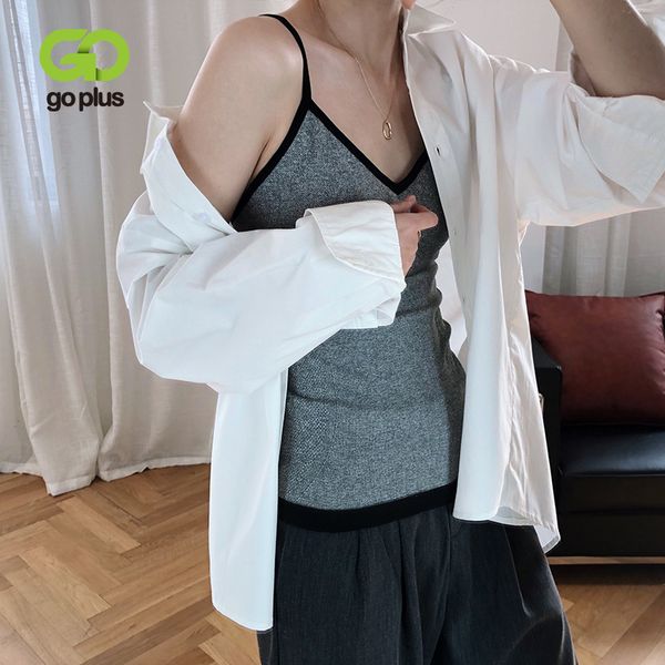 women's tanks & camis goplus summer women korean style v-nevk sleeveless 2021 clothes ropa mujer vetement femme, White
women's tanks & camis goplus summer women korean style v-nevk sleeveless 2021 clothes ropa mujer vetement femme, White
