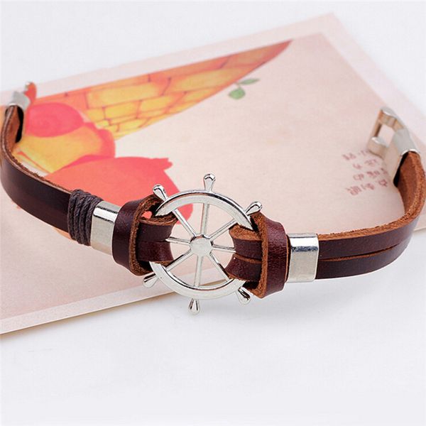 vintage design rudder мужчин браслет двухслойный кожа классические ювелирные изделия, Black
vintage design rudder мужчин браслет двухслойный кожа классические ювелирные изделия, Black