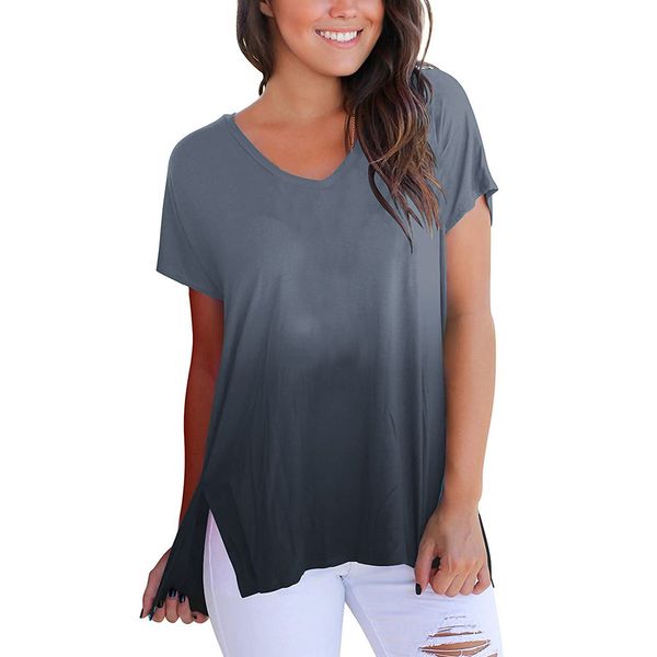 womens short sleeve v-neck gradient colour loose casual tee t-shirt chemise femme tee shirt femme tshirt women dropshipping, White
womens short sleeve v-neck gradient colour loose casual tee t-shirt chemise femme tee shirt femme tshirt women dropshipping, White