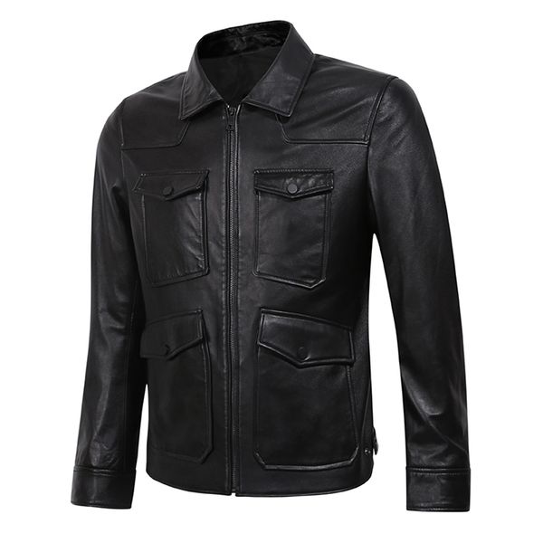 autumn men's genuine leather jacket for men real sheepskin coat jaqueta de couro masculina men pure leather coat m-4xl 2019 new, Black
autumn men's genuine leather jacket for men real sheepskin coat jaqueta de couro masculina men pure leather coat m-4xl 2019 new, Black