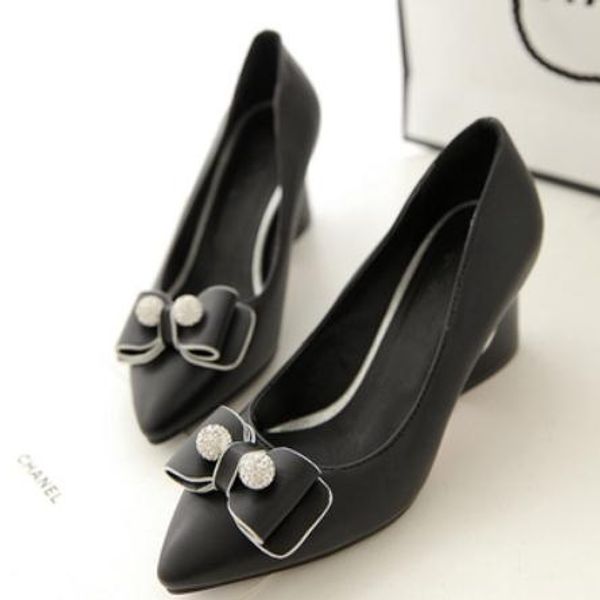2020 women's shoes in spring and autumn with new style high heel coarse heel pointed end bowknot@9041, Black
2020 women's shoes in spring and autumn with new style high heel coarse heel pointed end bowknot@9041, Black