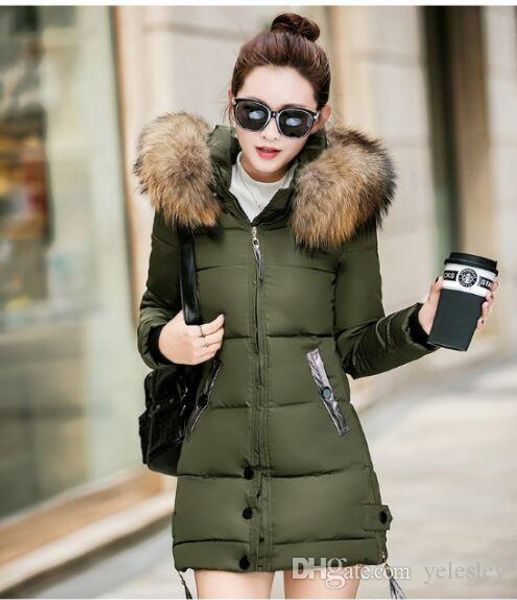 new women winter army green jacket coats thick parkas plus size big real raccoon fur collar hooded outwear, Black
new women winter army green jacket coats thick parkas plus size big real raccoon fur collar hooded outwear, Black