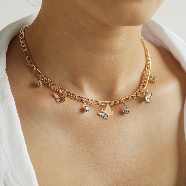 2020 vintage butterfly crystal short necklace for women geometric thick chain pendant neck necklace jewelry gift, Golden;silver
2020 vintage butterfly crystal short necklace for women geometric thick chain pendant neck necklace jewelry gift, Golden;silver