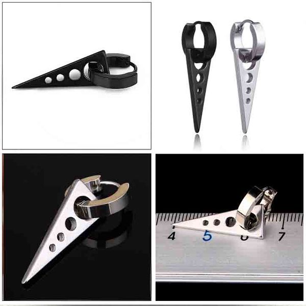 four-color dangle titanium steel earrings for boys and girls black punk clip triangular earring jewelry, Silver
four-color dangle titanium steel earrings for boys and girls black punk clip triangular earring jewelry, Silver