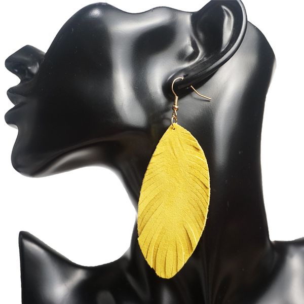 модные черные натуральная козья кожа серьги женщины природа перо элегантный кисточкой серьги мода ювелирные изделия горячие продажи подарок, Silver