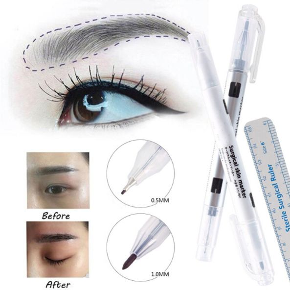 2 pcs/set skin marker eyebrow marker pen tattoo skin marker pen with measuring ruler microblading positioning tool
2 pcs/set skin marker eyebrow marker pen tattoo skin marker pen with measuring ruler microblading positioning tool