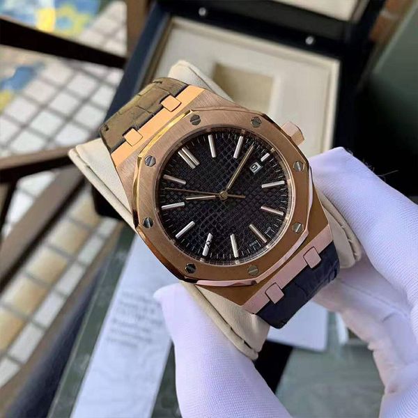 luxury mens watch royal oak series automatic mechanical watches 15400 model leather strap transparent back mens watches sports wristwatch, Slivery;brown
luxury mens watch royal oak series automatic mechanical watches 15400 model leather strap transparent back mens watches sports wristwatch, Slivery;brown