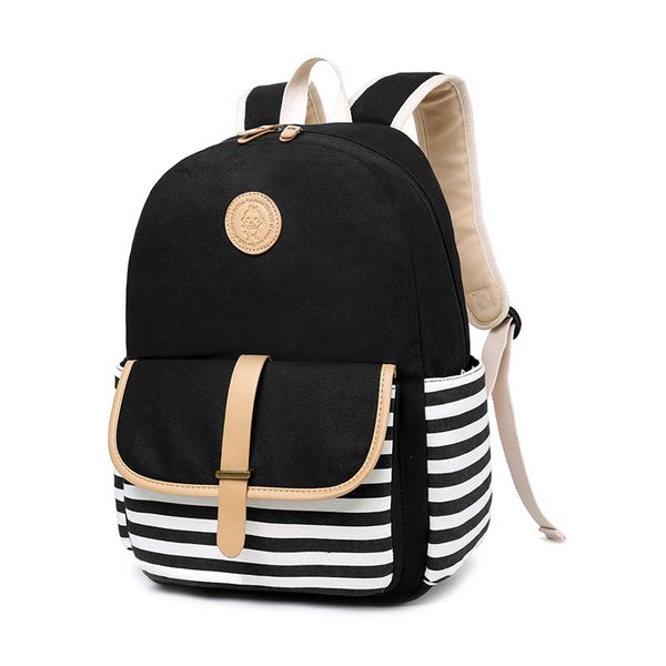 backpack fashion backpack simple casual canvas stripe schoolbag for middle school students
backpack fashion backpack simple casual canvas stripe schoolbag for middle school students