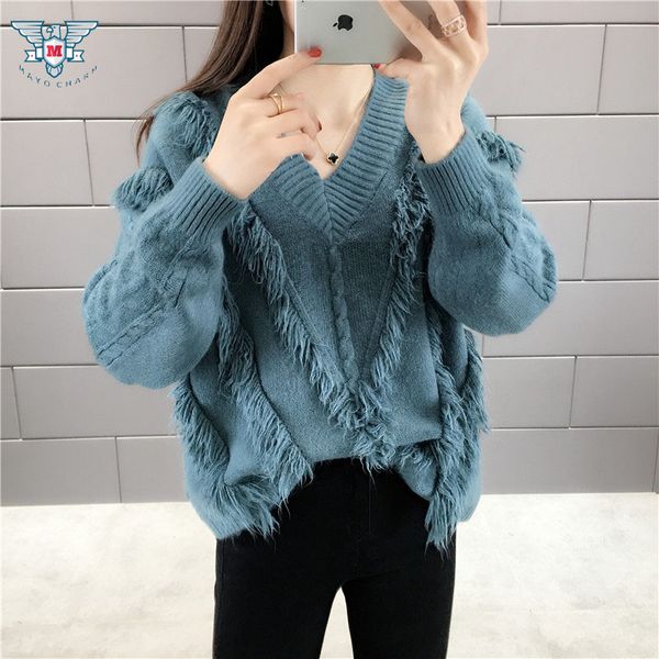 autumn pullover sweater women casual oversize jumpers pullovers casual loose knitted sweaters pull femme solid tassel knitwear, White;black
autumn pullover sweater women casual oversize jumpers pullovers casual loose knitted sweaters pull femme solid tassel knitwear, White;black
