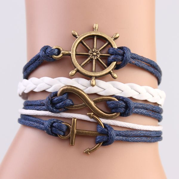 charm vintage multilayer sailor charm leather bracelets women navy blue braceletss quality statement jewelry lady friend, Golden;silver
charm vintage multilayer sailor charm leather bracelets women navy blue braceletss quality statement jewelry lady friend, Golden;silver