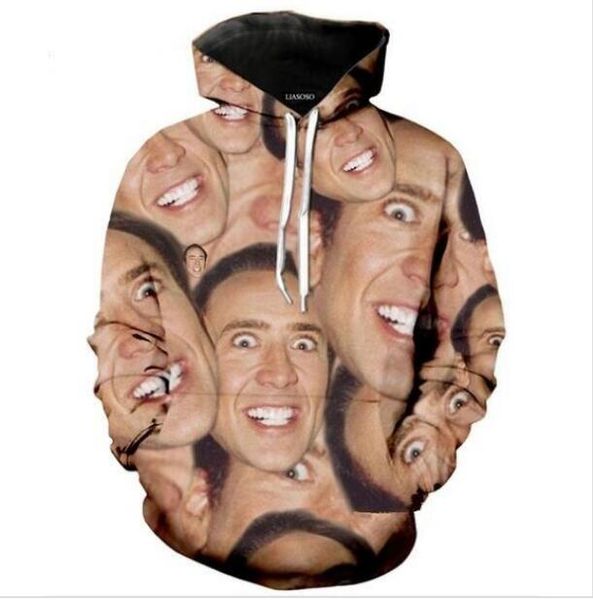 new fashion famous actor nicolas cage crewneck sweatshirts women/men casual hoodies funny 3d print pullovers rs025, White;black
new fashion famous actor nicolas cage crewneck sweatshirts women/men casual hoodies funny 3d print pullovers rs025, White;black