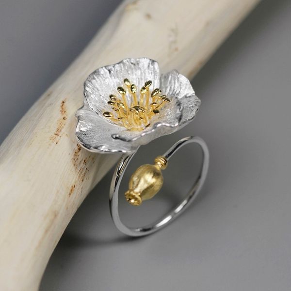 inature 925 sterling silver vintage big poppy flower ring for women adjustable wedding rings jewelry sh190721, Slivery;golden
inature 925 sterling silver vintage big poppy flower ring for women adjustable wedding rings jewelry sh190721, Slivery;golden