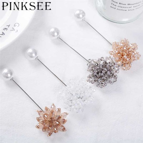 pinksee delicate charm crystal beads flower brooch long needle imitation pearl lapel pin women fashion scarf buckle jewelry, Gray
pinksee delicate charm crystal beads flower brooch long needle imitation pearl lapel pin women fashion scarf buckle jewelry, Gray