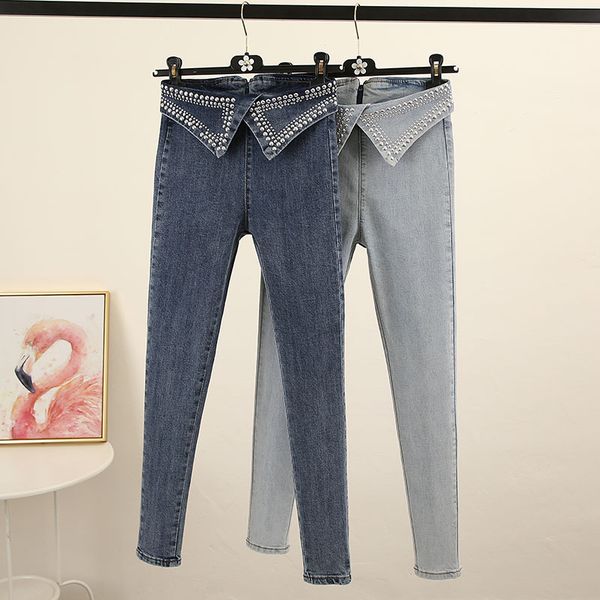cowboy skinny pants women 2020 spring sequin drilling irregular high-waist jeans pants slim fit rivet denim trousers female, Blue
cowboy skinny pants women 2020 spring sequin drilling irregular high-waist jeans pants slim fit rivet denim trousers female, Blue