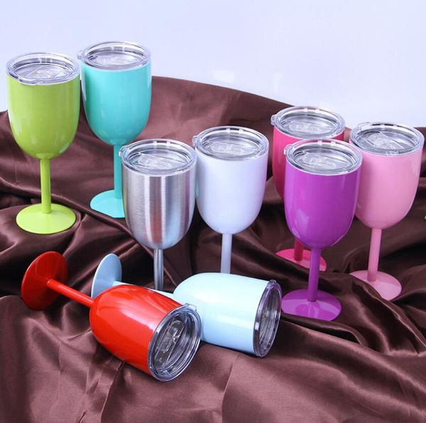 10oz wine glasses 304 stainless steel double wall vacuum insulated cups with lids red wine tumbler cups cocktail glass goblet 9 colors
10oz wine glasses 304 stainless steel double wall vacuum insulated cups with lids red wine tumbler cups cocktail glass goblet 9 colors