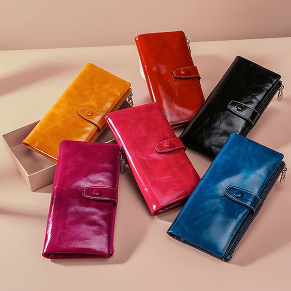wallets fashion soft genuine leather women wallet female cell phone pocket long purses hasp zipper lady coin purse card holder, Red;black
wallets fashion soft genuine leather women wallet female cell phone pocket long purses hasp zipper lady coin purse card holder, Red;black