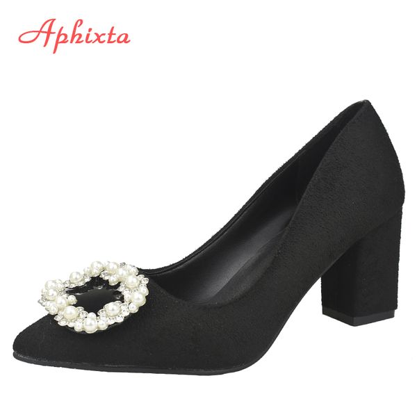 aphixta big size 48 pumps women 7cm 5cm square heels pearl buckle shoes woman classics pointed toe dress official party shoes, Black
aphixta big size 48 pumps women 7cm 5cm square heels pearl buckle shoes woman classics pointed toe dress official party shoes, Black