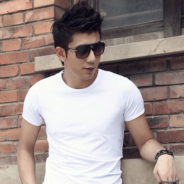 short sleeve t-shirt men cotton crew neck slim fit summer wear solid white on clothes men base shirt half sleeve trend, White;black
short sleeve t-shirt men cotton crew neck slim fit summer wear solid white on clothes men base shirt half sleeve trend, White;black