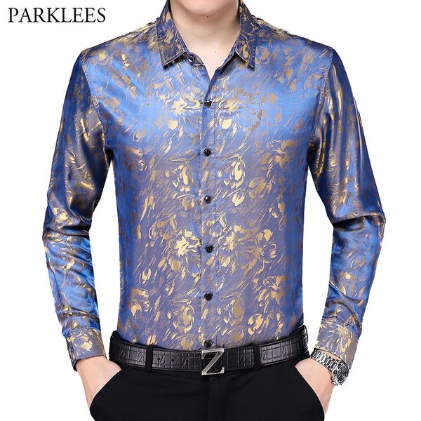 floral print satin silk men dress shirts comfortable smooth mens shirt business work casual men long sleeve slim fit chemise, White;black
floral print satin silk men dress shirts comfortable smooth mens shirt business work casual men long sleeve slim fit chemise, White;black