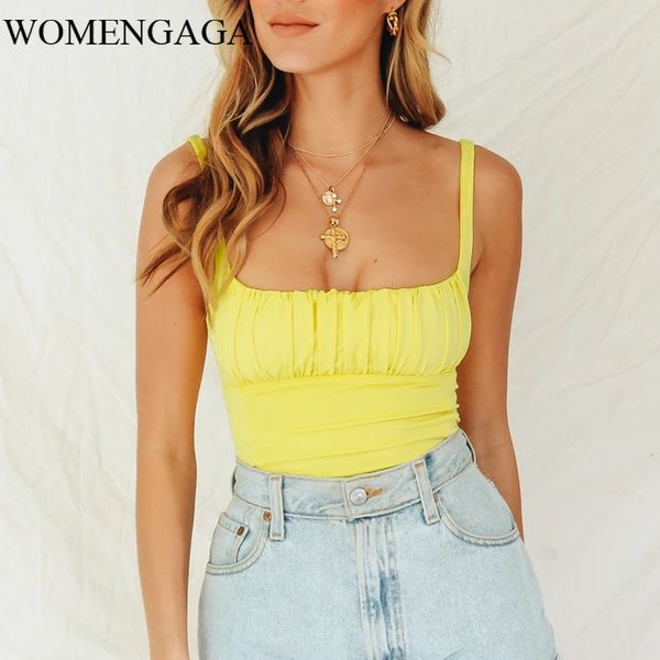 2020 summer new u neck women draped front tank fold european slim short skinny small sling women tank 5uca, White
2020 summer new u neck women draped front tank fold european slim short skinny small sling women tank 5uca, White
