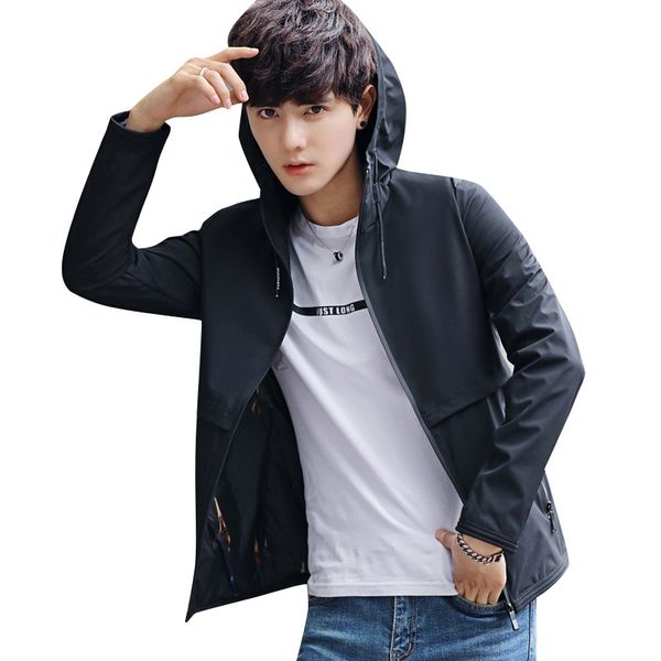 2018 весной и осенью новые продукты men's пальто четыре стороны упругость slim fit корейском стиле подросток loaded мода куртка с капюшоном, Black;brown 
2018 весной и осенью новые продукты men's пальто четыре стороны упругость slim fit корейском стиле подросток loaded мода куртка с капюшоном, Black;brown