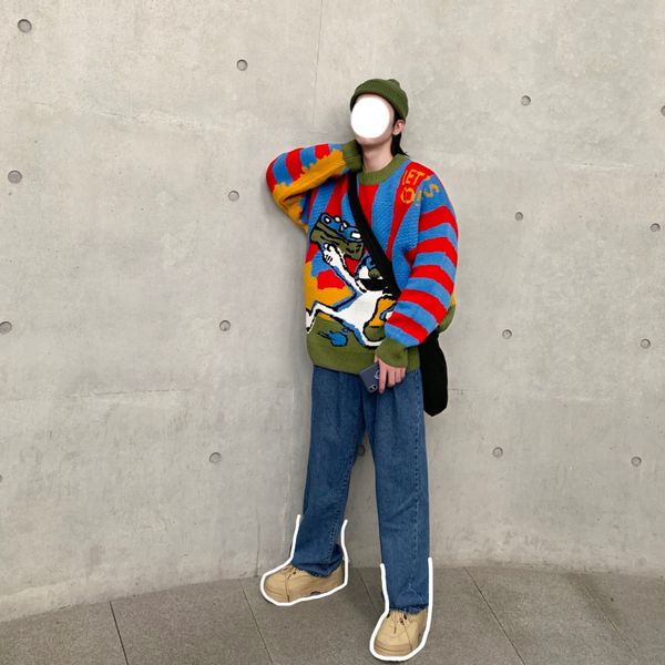 winter men's cartoon flower printing coat in warm cashmere knitting woolen sweaters round collar pullover casual lovers clothes, White;black
winter men's cartoon flower printing coat in warm cashmere knitting woolen sweaters round collar pullover casual lovers clothes, White;black