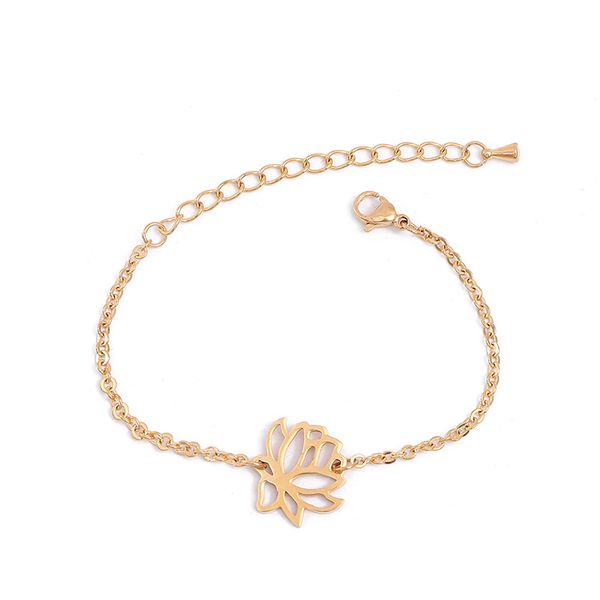 unique hollow lotus bracelets 21cm link chain stainless steel lobster buckle bracelet for women jewelry gifts pulsera moda, Black
unique hollow lotus bracelets 21cm link chain stainless steel lobster buckle bracelet for women jewelry gifts pulsera moda, Black