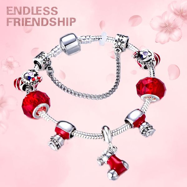 endless christmas gift sock boots red pendant charm bracelet for kids girls snowman glass beads bracelet for women jewelry, Golden;silver
endless christmas gift sock boots red pendant charm bracelet for kids girls snowman glass beads bracelet for women jewelry, Golden;silver