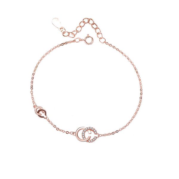 925 sterling silver rose gold letter link chain bracelets for women brand bracelets silver jewelry gift, Golden;silver 
925 sterling silver rose gold letter link chain bracelets for women brand bracelets silver jewelry gift, Golden;silver