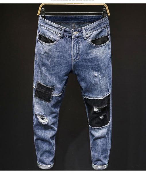 ah0245 fashion men's jeans 2020 runway luxury european design party style men's clothing, Blue
ah0245 fashion men's jeans 2020 runway luxury european design party style men's clothing, Blue