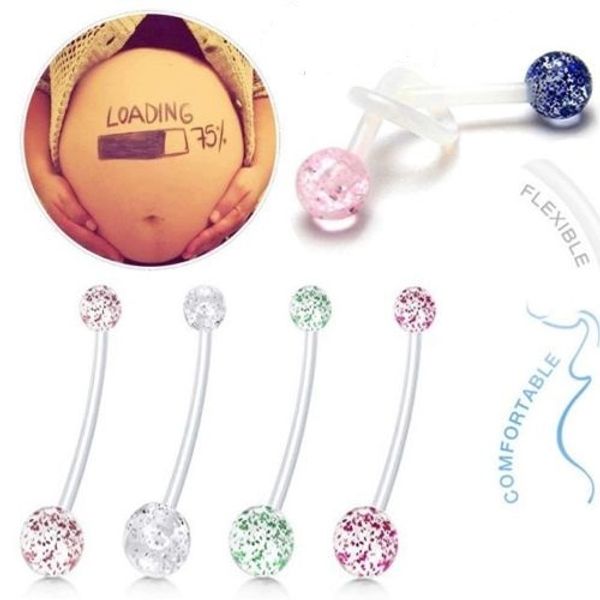 multicolor flexible clear dangle navel rings pregnant woman navel bars fashion belly button ring piercing body jewelry, Silver
multicolor flexible clear dangle navel rings pregnant woman navel bars fashion belly button ring piercing body jewelry, Silver