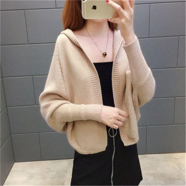 spring autumn short bat sleeve sweater coat women 2020 fashion new wild casual loose hooded knitted cardigan female solid, White
spring autumn short bat sleeve sweater coat women 2020 fashion new wild casual loose hooded knitted cardigan female solid, White