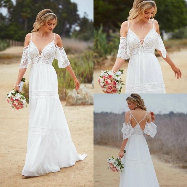 boho wedding dresses 2020 simple v neck empire waist bride gowns floor length casamento chiffon abito da sposa beach vestidos de novia, White
boho wedding dresses 2020 simple v neck empire waist bride gowns floor length casamento chiffon abito da sposa beach vestidos de novia, White