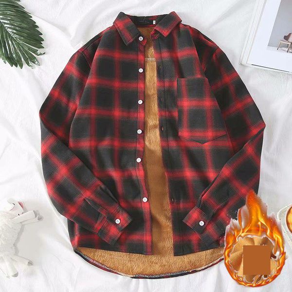 2020 fashion men's plaid shirts autumn and winter pocket front thickening warm streetwear male social shirt fleece men clothing, White;black
2020 fashion men's plaid shirts autumn and winter pocket front thickening warm streetwear male social shirt fleece men clothing, White;black
