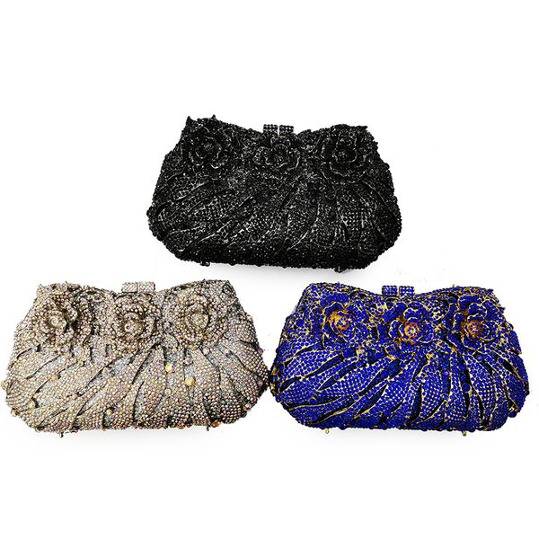 new arrival xiyuan black gemstone diamond purse 100% women evening crystal clutch elegant 3d floral metal handbags
new arrival xiyuan black gemstone diamond purse 100% women evening crystal clutch elegant 3d floral metal handbags
