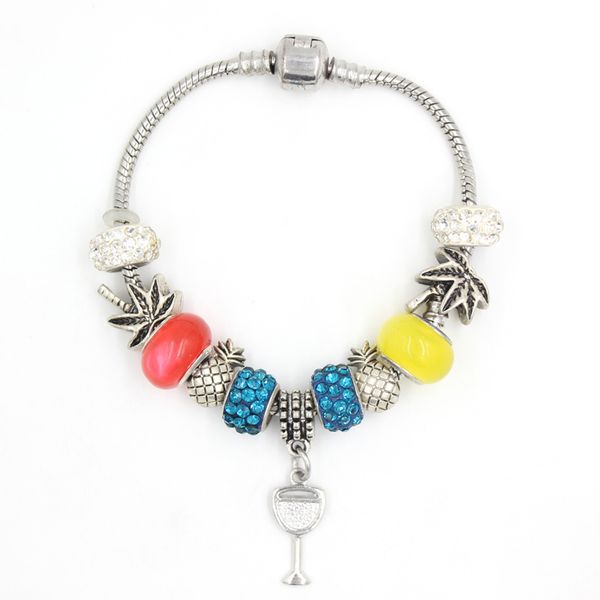 new arrival european style bead bracelet ocean beach tropical pineapple cocktail glass charm bracelets for women jewelry bijoux pulsera, Golden;silver
new arrival european style bead bracelet ocean beach tropical pineapple cocktail glass charm bracelets for women jewelry bijoux pulsera, Golden;silver