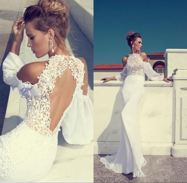 2019 New High Neck Long Sleeve White Mermaid Wedding Dress Lace Off shoulder Wedding Dresses Julie Vino Sexy Backless Satin Bridal Gowns
2019 New High Neck Long Sleeve White Mermaid Wedding Dress Lace Off shoulder Wedding Dresses Julie Vino Sexy Backless Satin Bridal Gowns