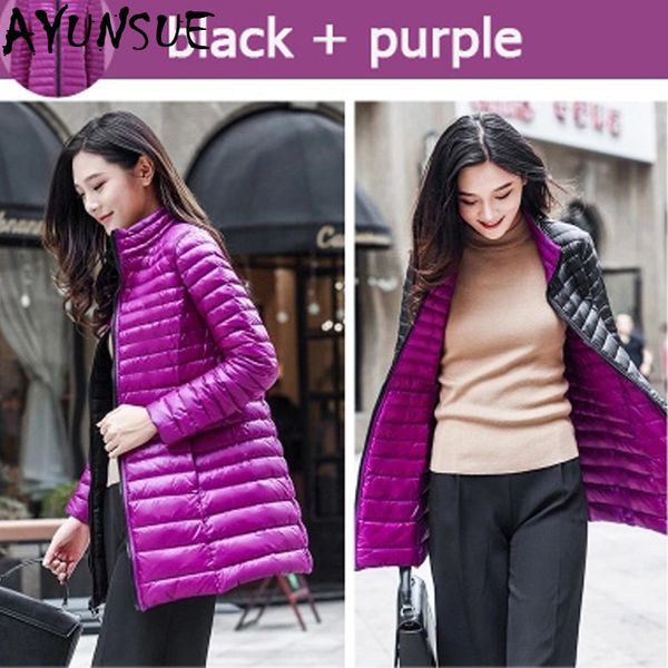 ayunsue 2018 new double -sided duck down jacket women long slim ultra light down jacket women casual parka mujer plus szie 4xl, Black
ayunsue 2018 new double -sided duck down jacket women long slim ultra light down jacket women casual parka mujer plus szie 4xl, Black
